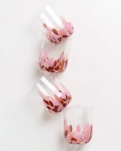 Alegria Glas groß bernstein rosa 4er-Set