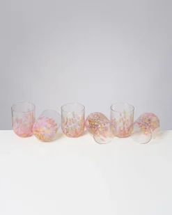 Alegria Glas groß rosa sand 6er-Set