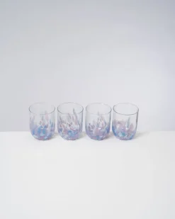 Alegria - Set of 4 glasses large drops lilac
