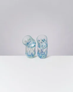 Alegria set of 4 glass large drops blue white