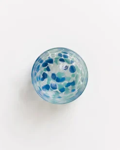 Alegria set of 4 glass large drops blue white
