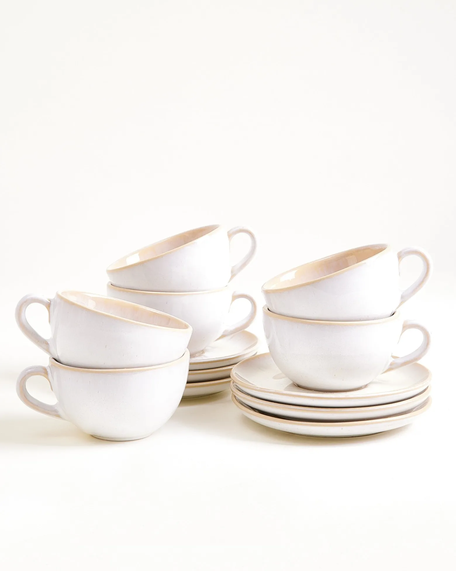 Areia 6-Piece Set Cappuccino Cup & Small Saucer classic sand