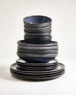 Areia - Tableware set black 16 pieces