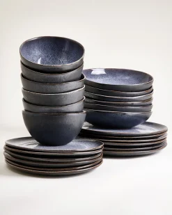 Areia - Tableware set black 24 pieces