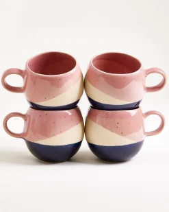 Bica - Large mug pink sand dark blue Set of 4
