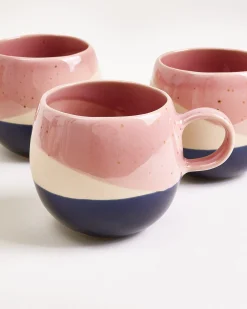 Bica - Large mug pink sand dark blue Set of 4