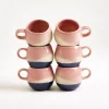 Bica - Set of 6 Espressocups pink navy cream