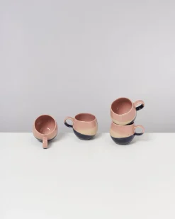 Bica - Set of 4 Mugs small pink navy cream