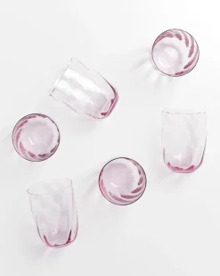 Calma Glas groß swirl lila 6er-Set