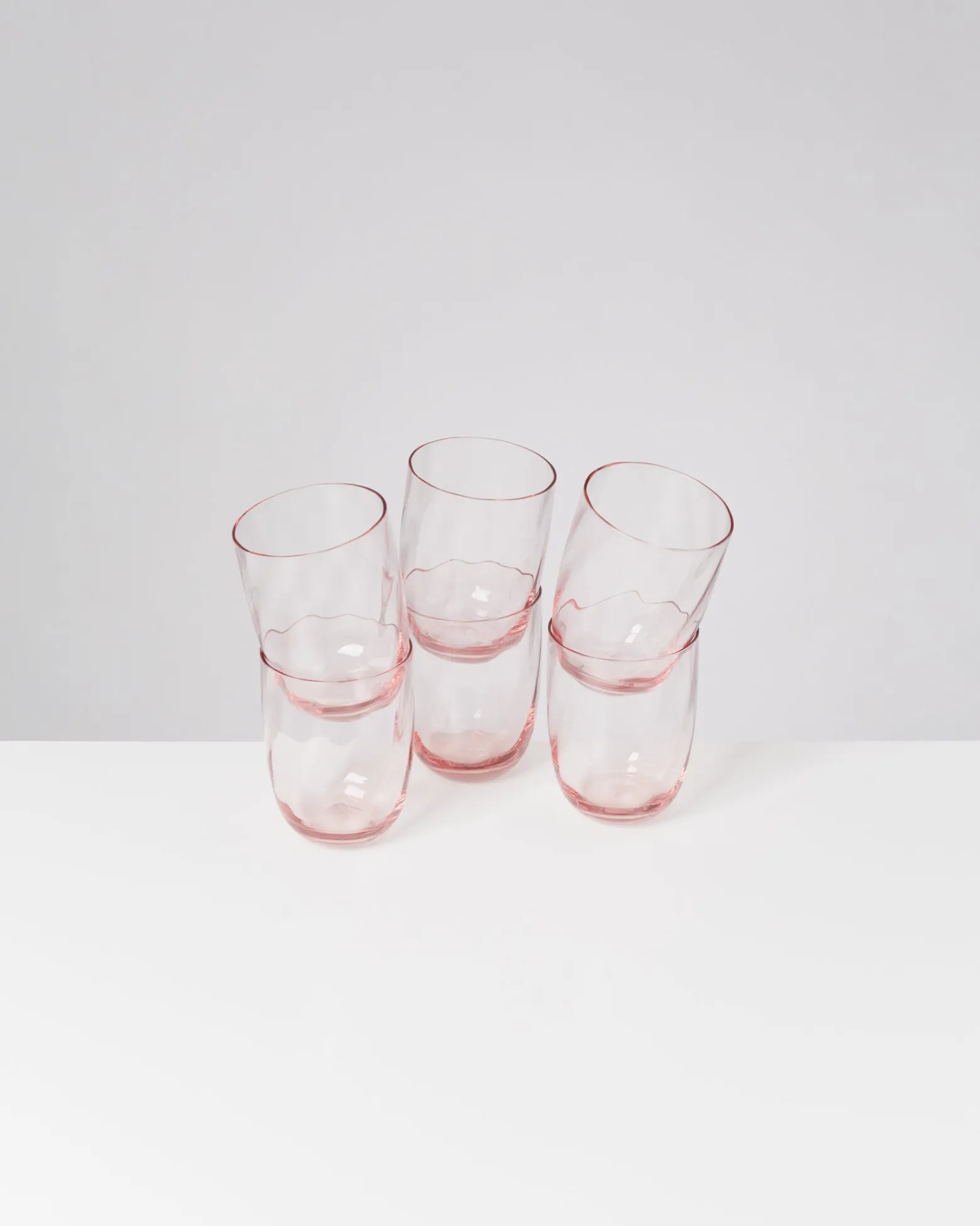 Calma Glas groß swirl rosé 6er-Set