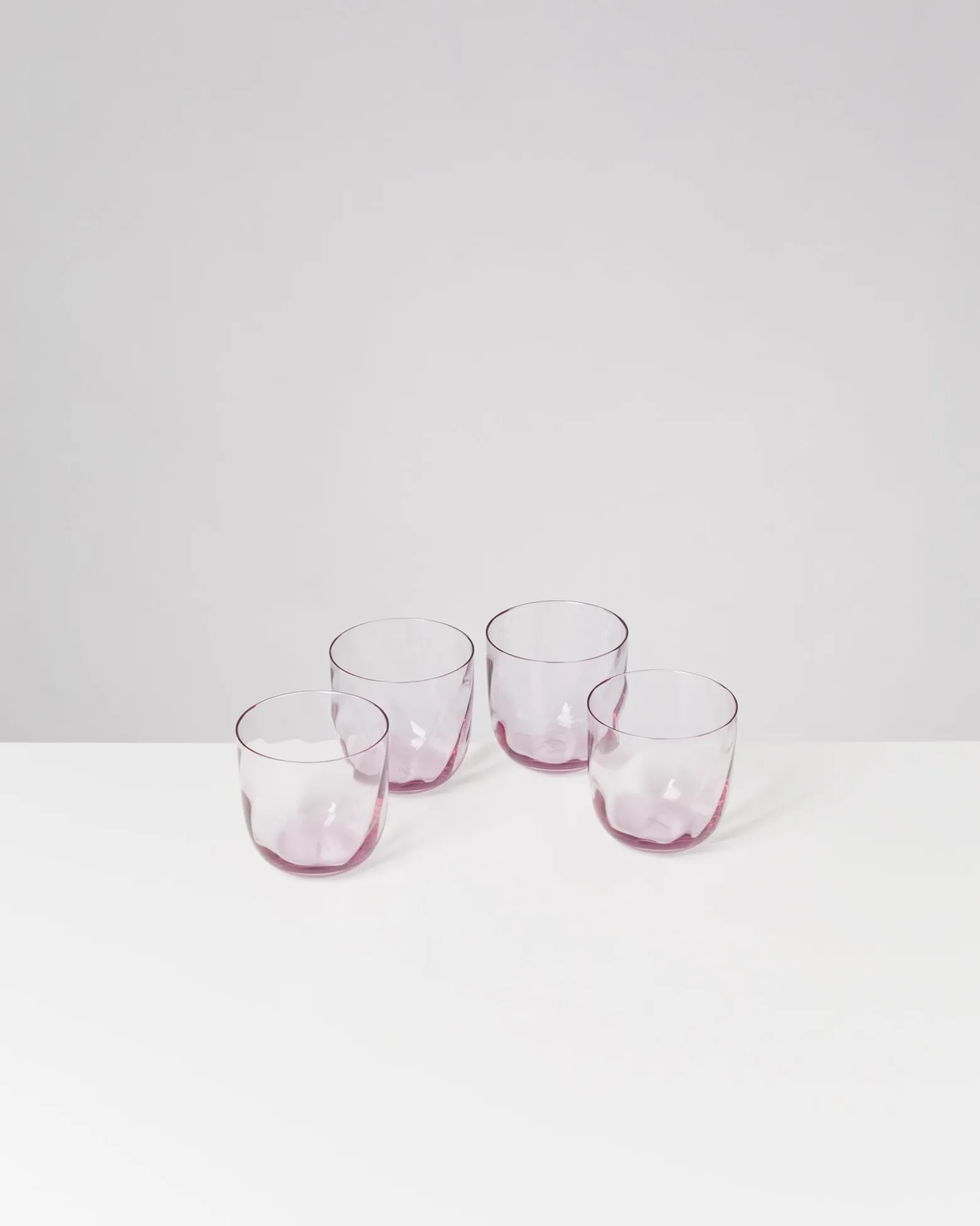 Calma Glas klein swirl lila 4er-Set