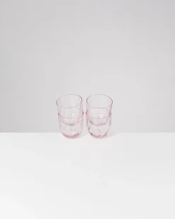 Calma Glas klein swirl rosé 4er-Set
