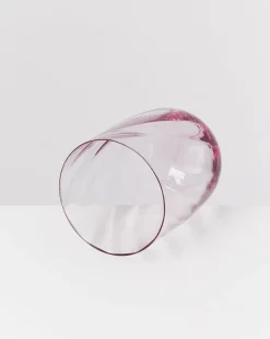 Calma - Set of 4 glass large swirl purple