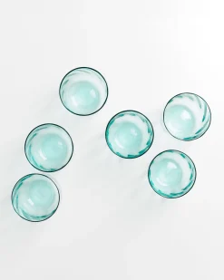 Calma - Set of 6 glass large swirl green