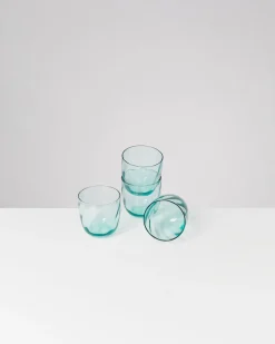 Calma - Set of 4 glass small swirl green