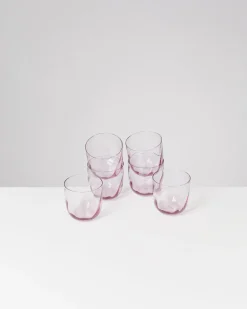 Calma - Set of 6 glass small swirl purple
