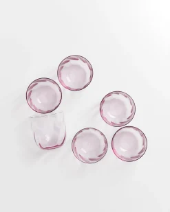 Calma - Set of 6 glass small swirl purple