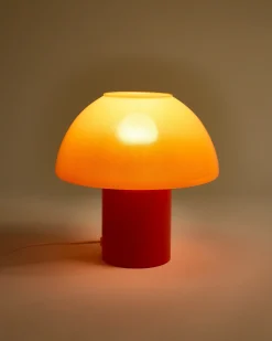 Cogumelo - Glass lamp orange red