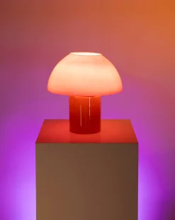 Cogumelo - Glass lamp pink yellow