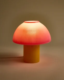 Cogumelo - Glass lamp pink yellow