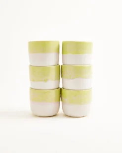 Coimbra - Set of 6 cups small lime lilac
