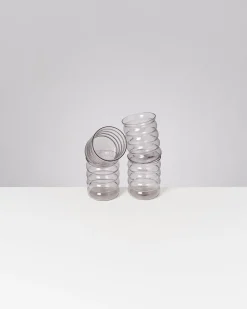 Joia Glas groß bubble grau 4er-Set