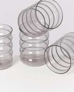 Joia Glas groß bubble grau 4er-Set