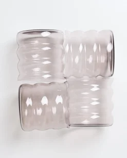 Joia Glas klein bubble grau 4er-Set