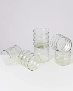 Joia Glas klein bubble smaragd 6er-Set