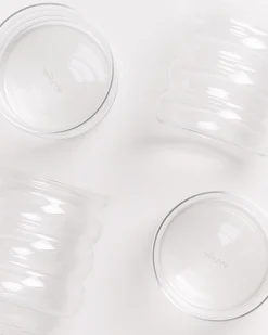 Joia Glas klein bubble transparent 4er-Set