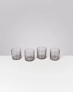 Joia Glas klein flower grau 4er-Set