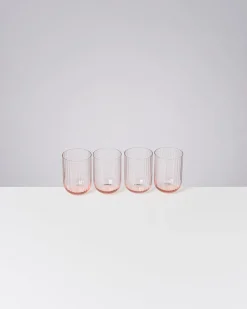 Joia Glas klein riffled rosé 4er-Set