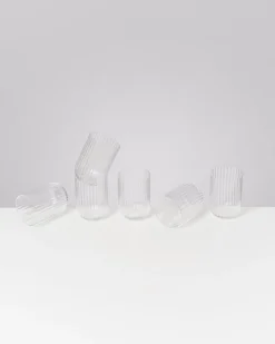 Joia Glas klein riffled transparent 6er-Set