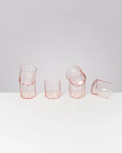 Joia - Set of 6 glasses flower pink opal