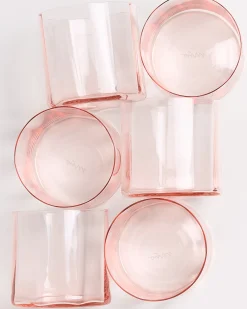 Joia - Set of 6 glasses flower pink opal