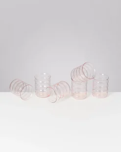 Joia - Set of 6 glasses large bubble pink opal