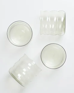 Joia - Set of 4 glass small bubble emerald