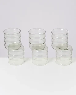 Joia - Set of 6 glass small bubble emerald