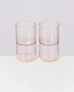 Joia - Set of 4 glass small pink opal