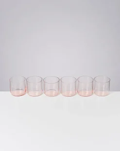 Joia - Set of 6 glass small pink opal