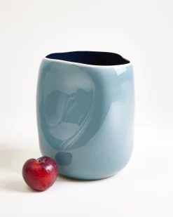 João - Vase L gray-blue dark blue
