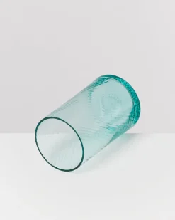Leiria Glas klein riffled grün 4er-Set