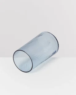Leiria - Glass riffled blue