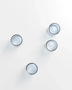 Leiria - Set of 4 glass riffled blue