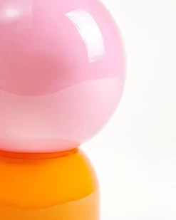 Lumo - Glass lamp pink orange