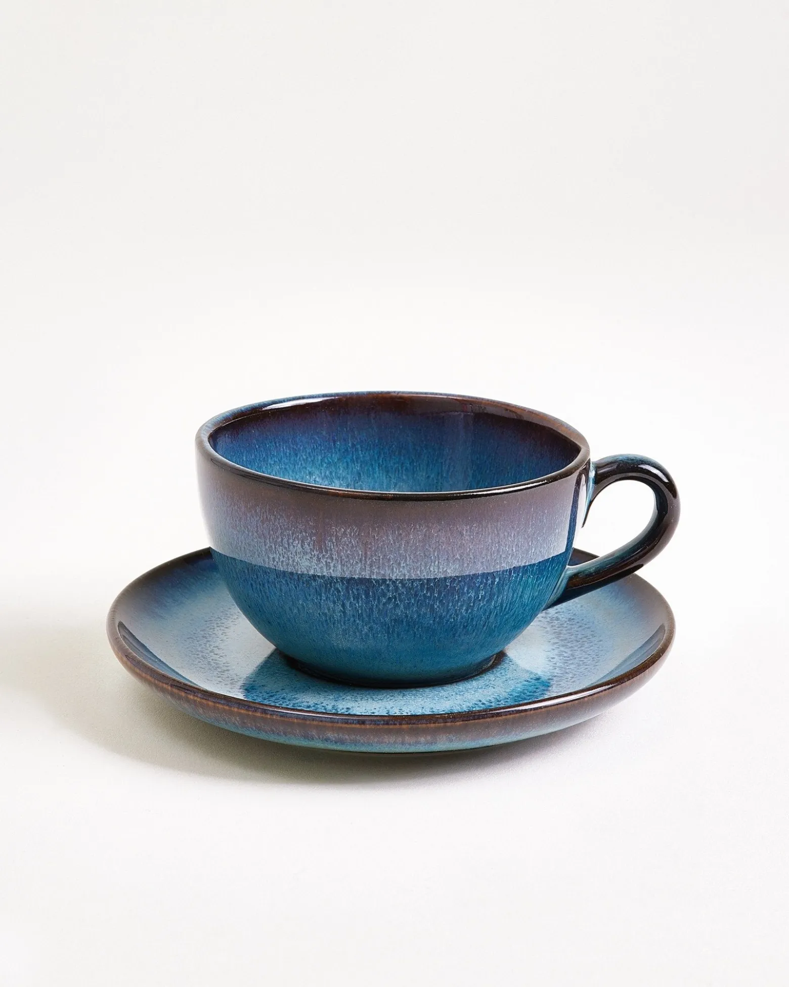 Madeira Cappuccinotasse & Untertasse klein classic grünblau 4er-Set