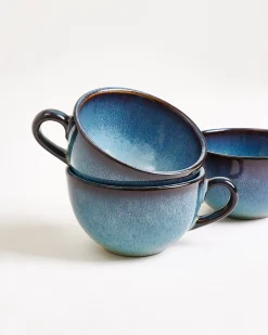 Madeira Cappuccinotasse & Untertasse klein classic grünblau 6er-Set