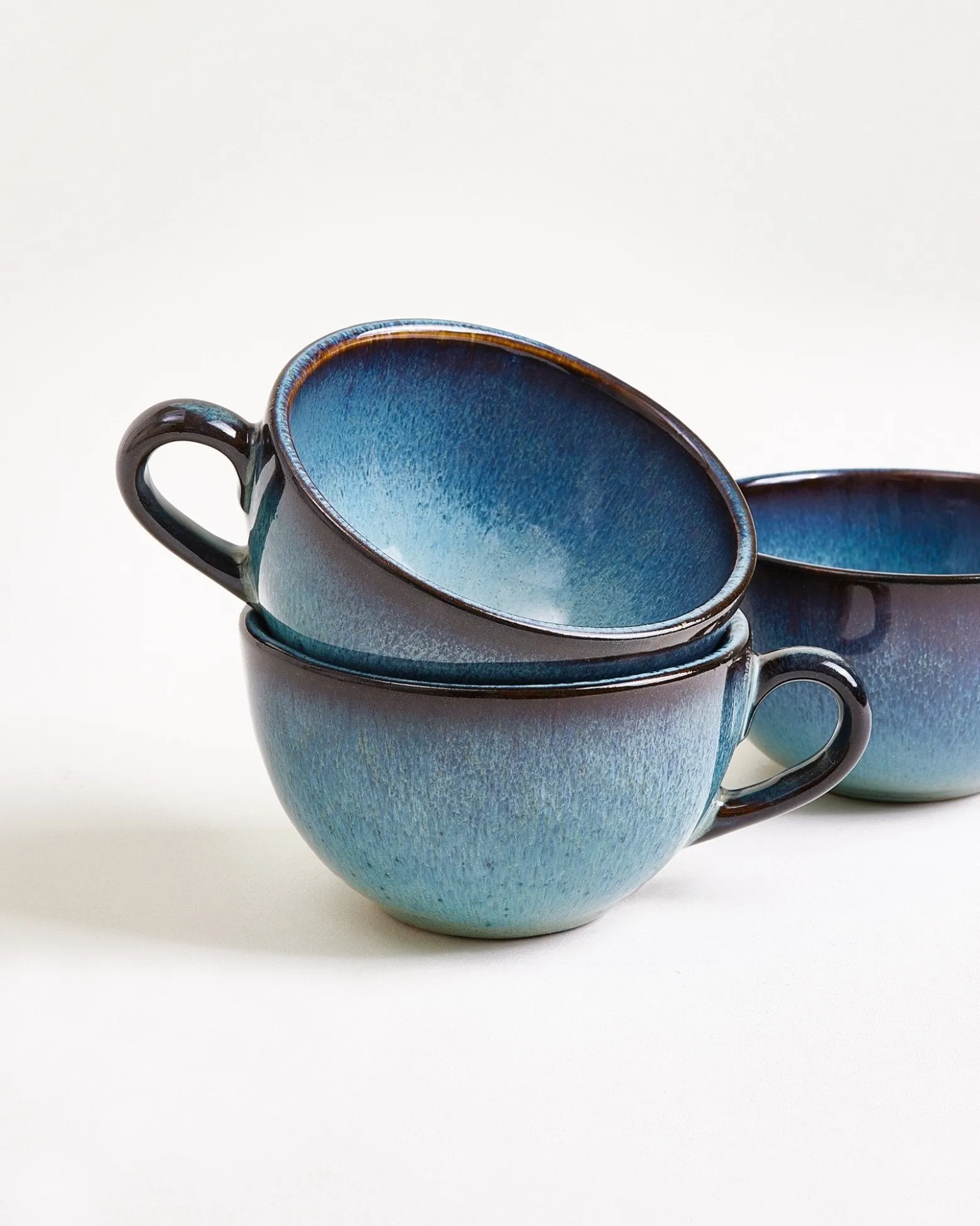 Madeira Cappuccinotasse & Untertasse klein classic grünblau 6er-Set