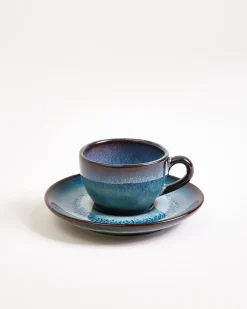 Madeira Espressotasse & Espressountertasse classic grünblau 6er-Set