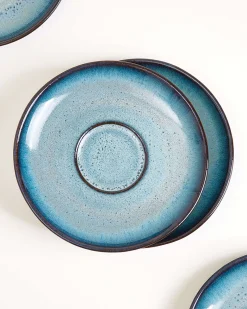 Madeira Teetasse & Untertasse groß classic grünblau 6er-Set